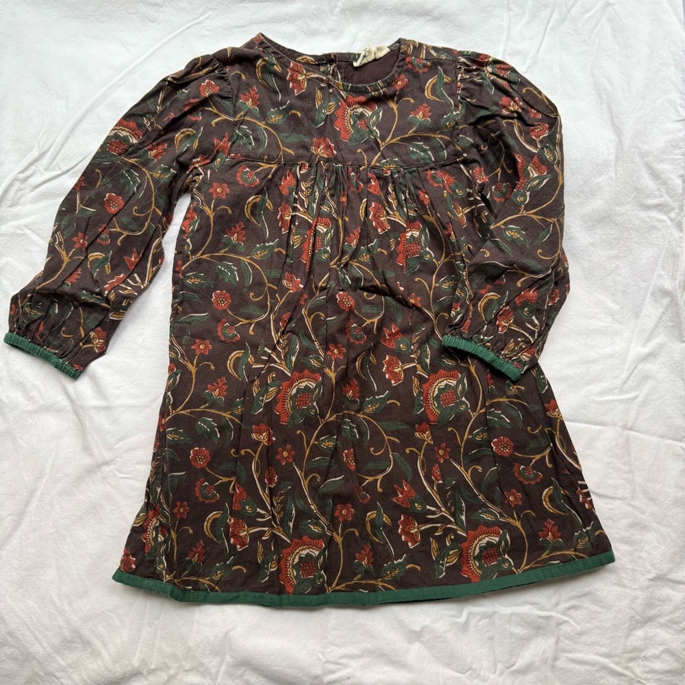 Autumnal Floral Long Sleeve Dress 3-4 yrs